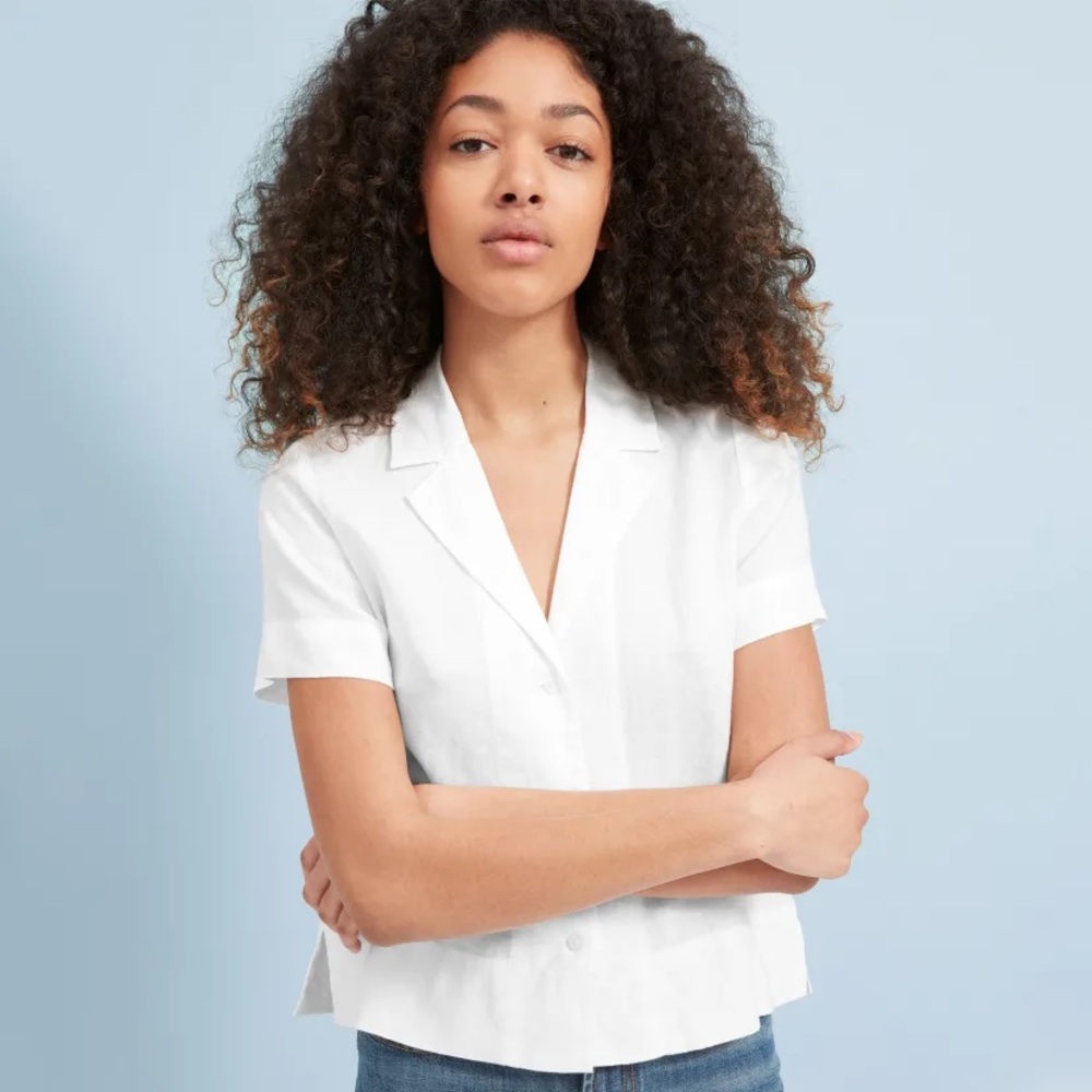 Everlane The Linen Short-Sleeve Notch Shirt